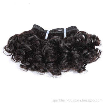 Spark Hair 10A Bouncy Curly Bundles Virgin Hair Bundles Short Curly Bob Style Weave Funmi Human Hair Extension